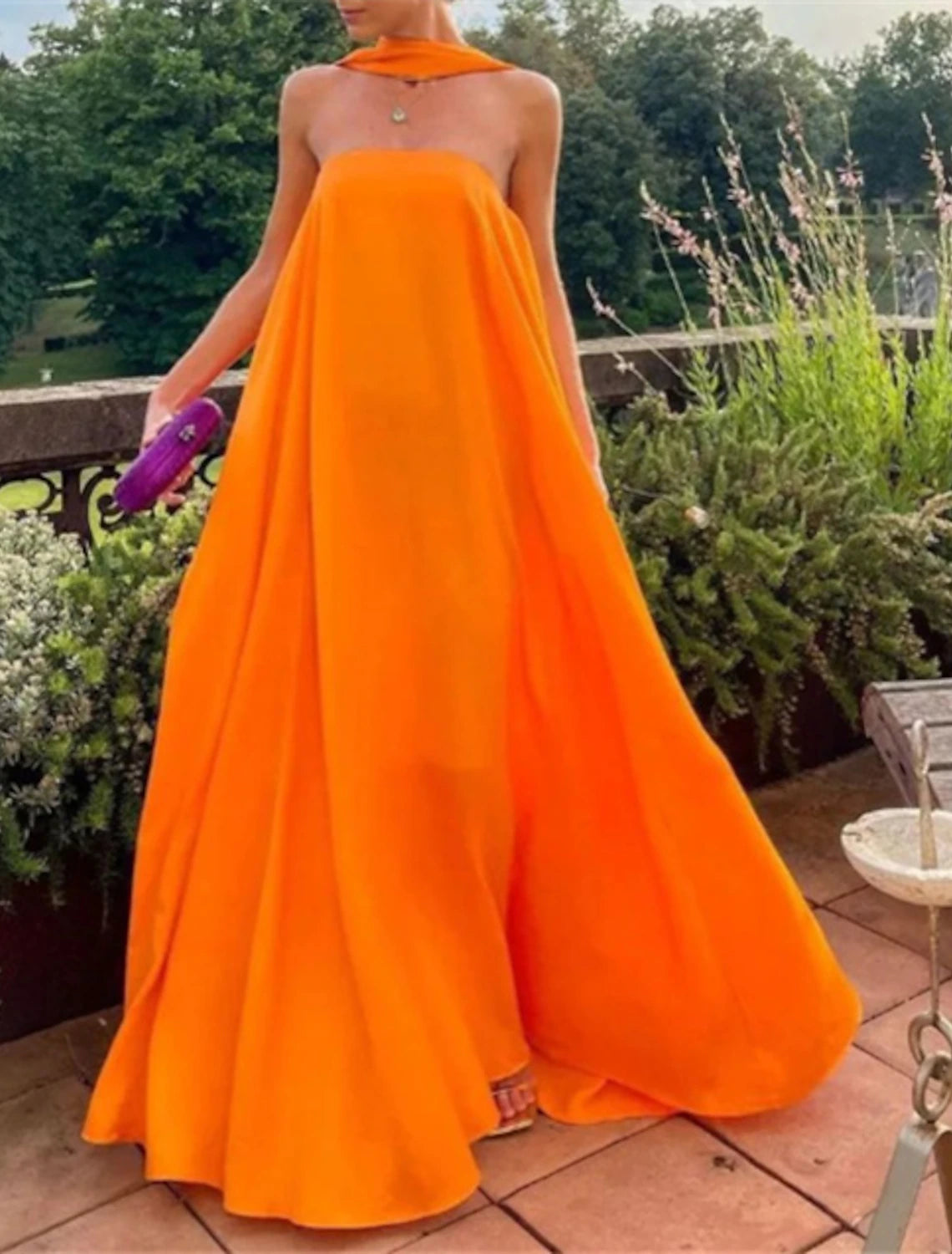A-Line Evening Gown Fairy Dress Formal Wedding Guest Floor Length Sleeveless Strapless  Chiffon with Pleats Shawl